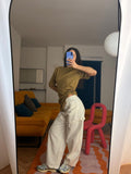 PANTALONI BOTTONI IN COTONE