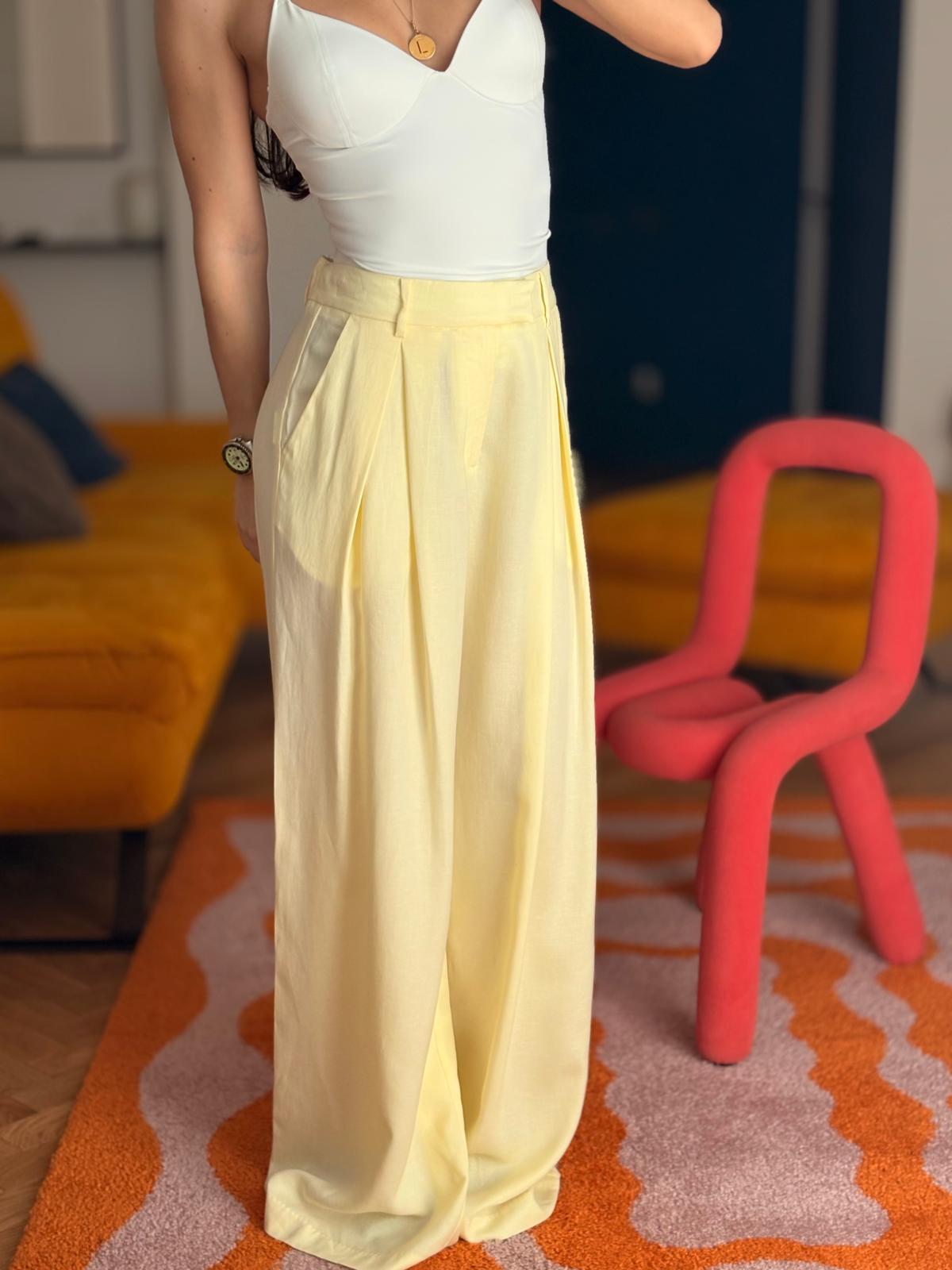 PANTALONI MISTO LINO