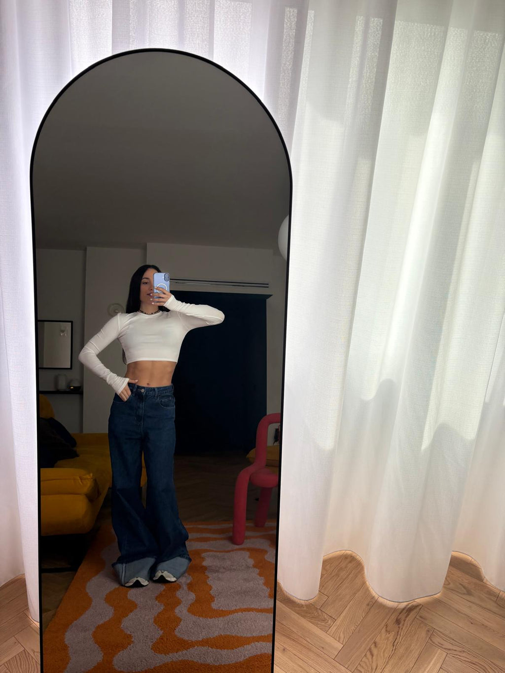 TOP CROP MANICA LUNGA