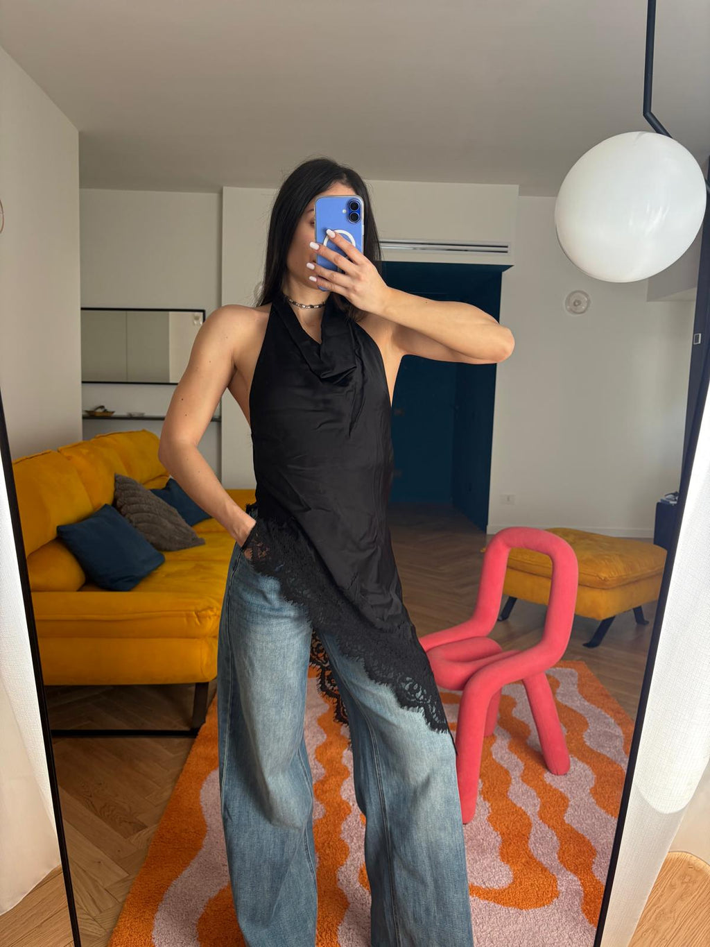 TOP ASIMMETRICO CON PIZZO