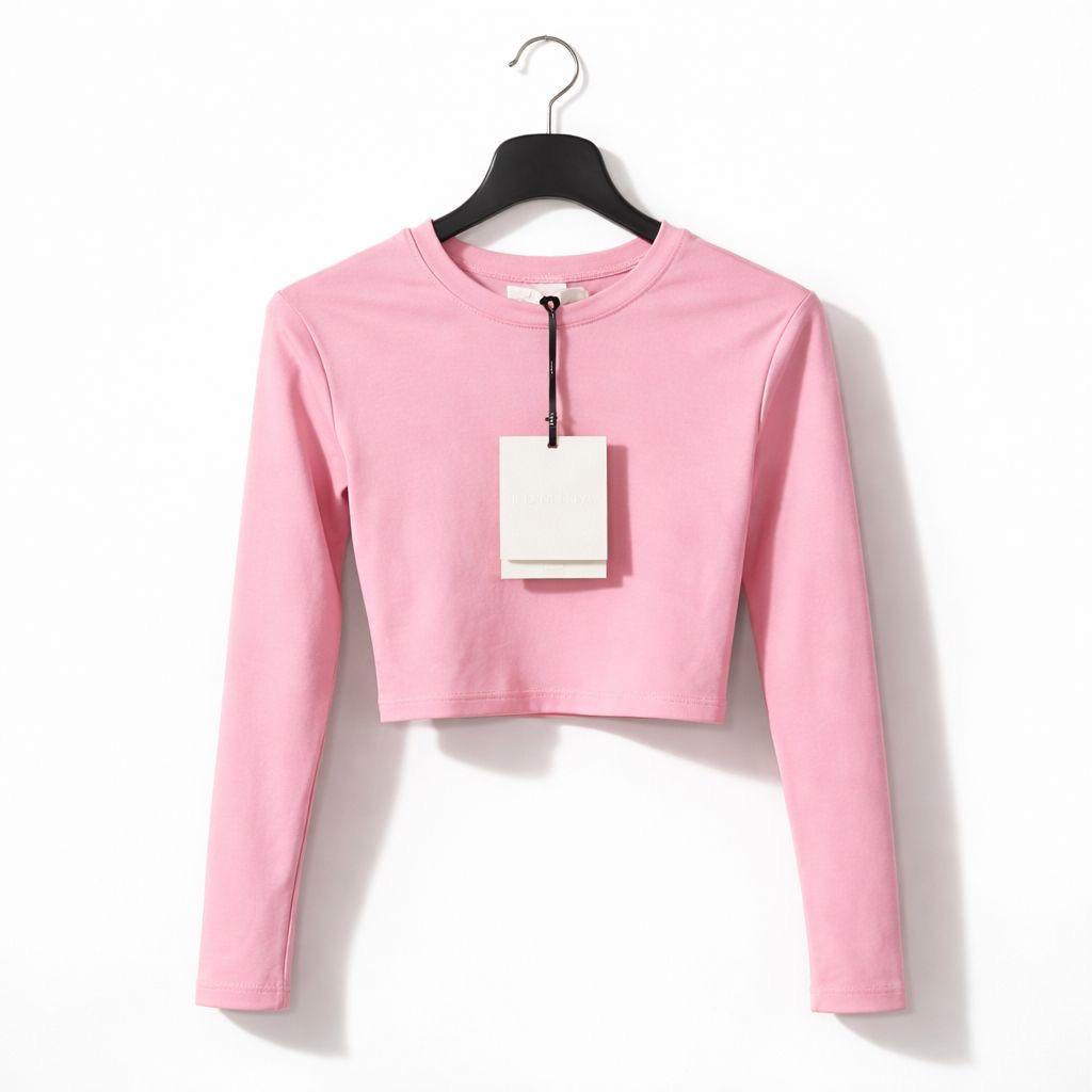TOP CROP MANICA LUNGA