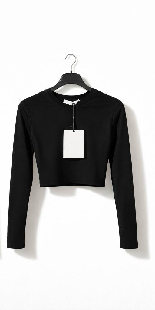 TOP CROP MANICA LUNGA