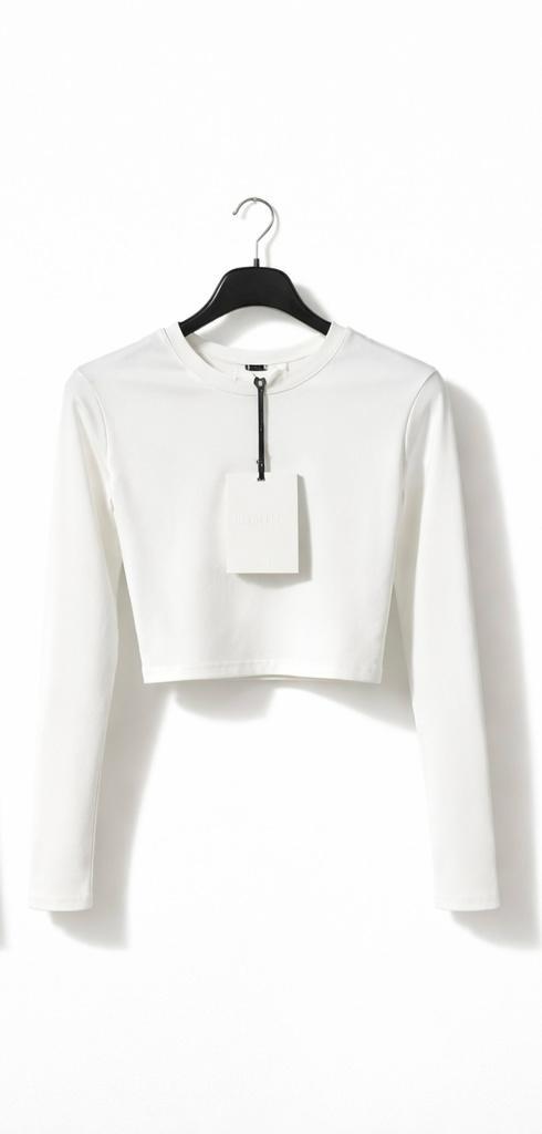 TOP CROP MANICA LUNGA