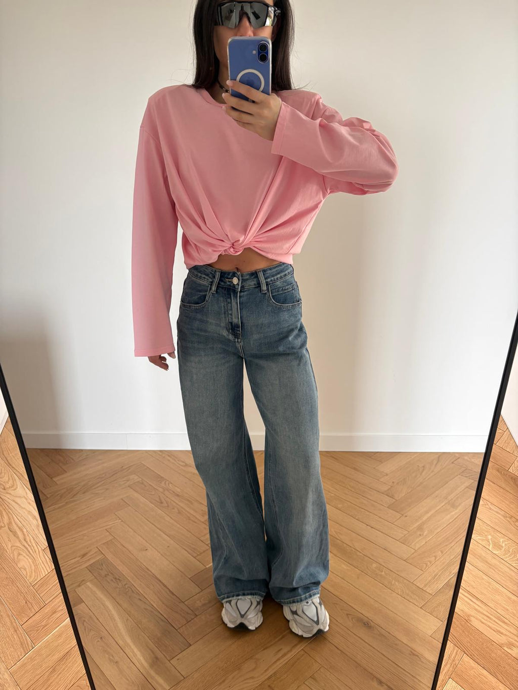 JEANS WIDE LEG LAVAGGIO MEDIO