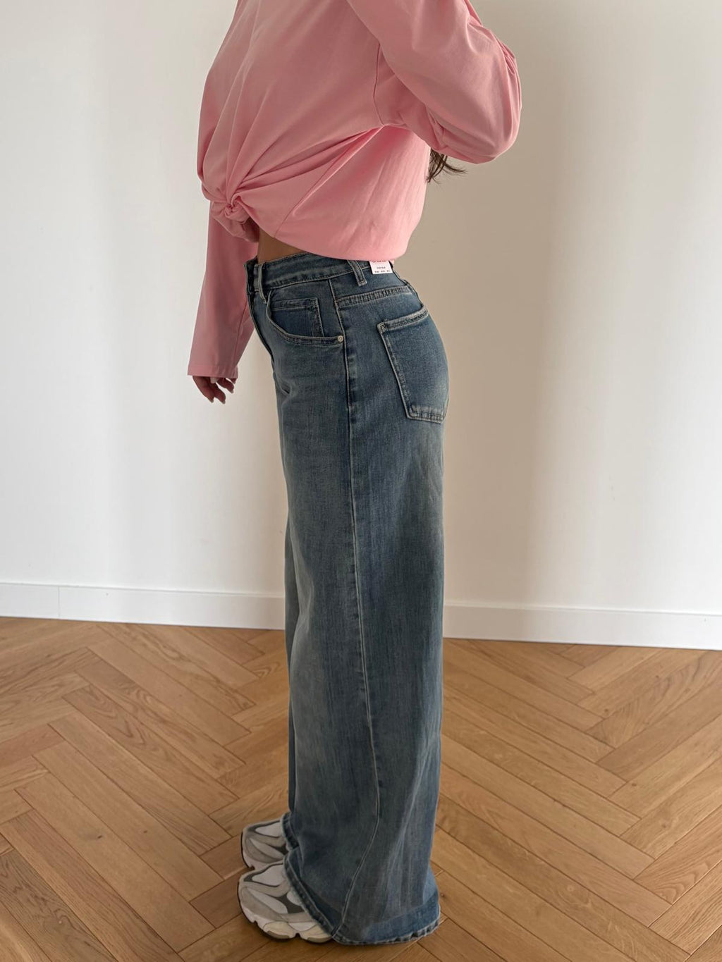 JEANS WIDE LEG LAVAGGIO MEDIO