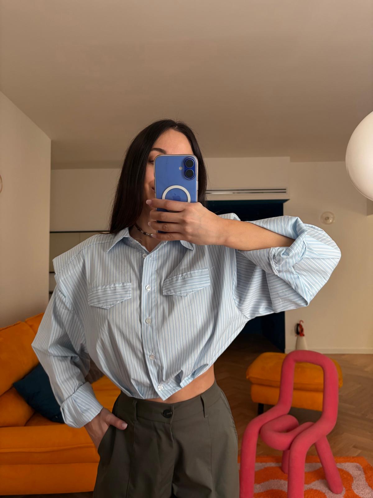 CAMICIA CROP A RIGHINE