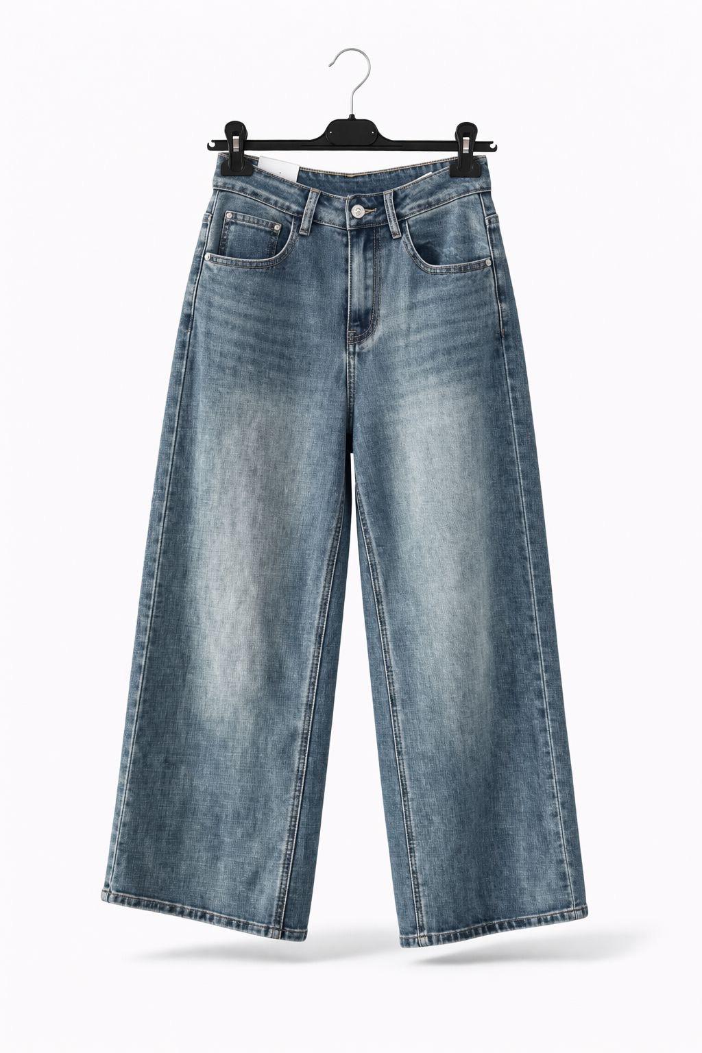 JEANS WIDE LEG LAVAGGIO MEDIO